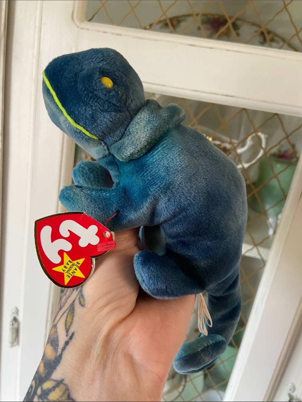 90s Ty “Rainbow” Chameleon Dark Blue Nostalgic Collectible Toys Kids